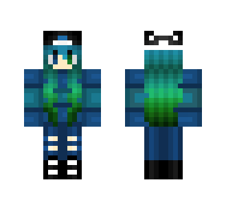 Green And Blue Fade Girl - Girl Minecraft Skins - image 2