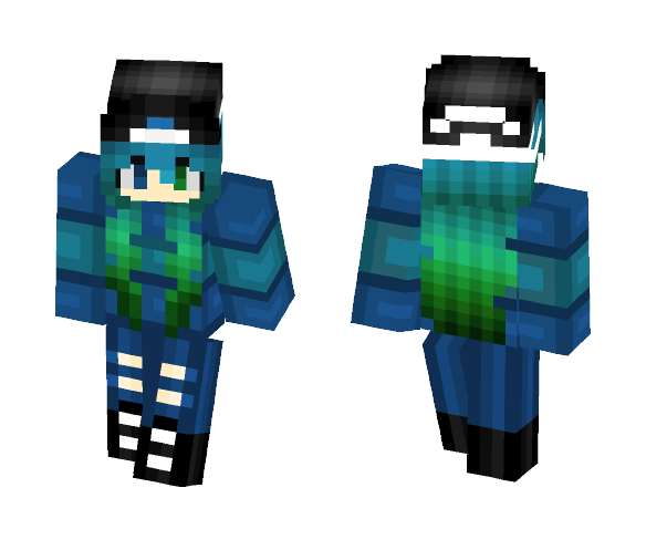 Green And Blue Fade Girl - Girl Minecraft Skins - image 1