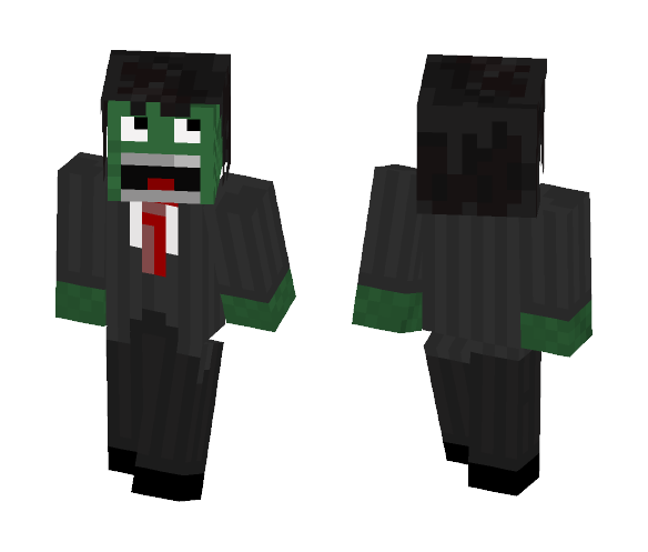 Yelling Green Business Man - Male Minecraft Skins - image 1