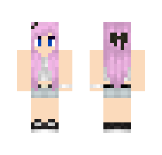 ~Pink Haired Girl~ By KkBluekit - Color Haired Girls Minecraft Skins - image 2
