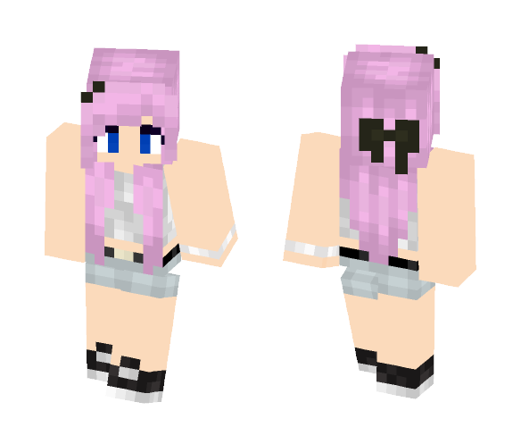 ~Pink Haired Girl~ By KkBluekit - Color Haired Girls Minecraft Skins - image 1