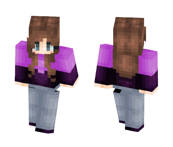 Purple Shirt Girl - Girl Minecraft Skins - image 1