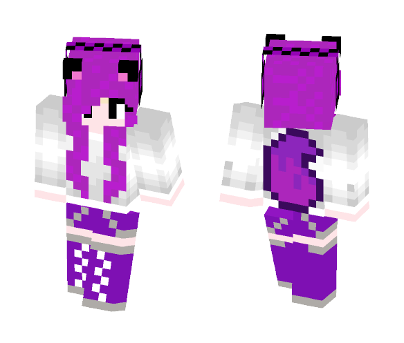 purple wolf girl w/ headphones - Girl Minecraft Skins - image 1