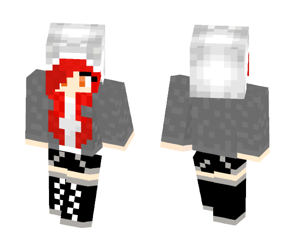 red girl with hood - Girl Minecraft Skins - image 1