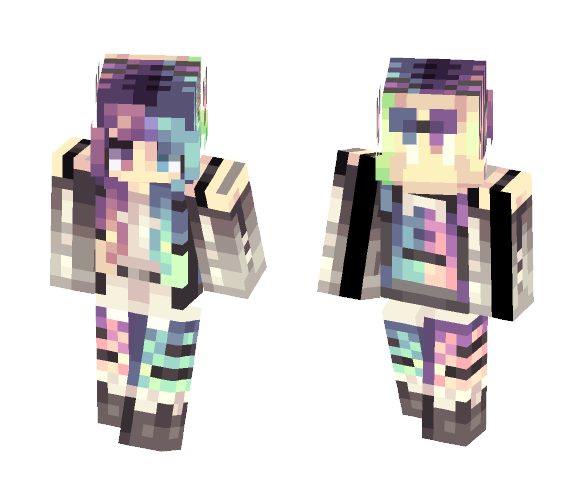 emo rainbow bunny bb // omy - Female Minecraft Skins - image 1