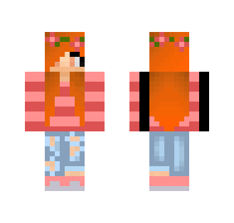 Pink flowers ~ Μ¦↑|〈 - Female Minecraft Skins - image 2