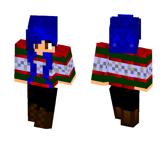 Blue Haired Girl Skin - Color Haired Girls Minecraft Skins - image 1