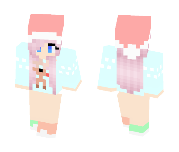 Pink Hair Xmas - Female Minecraft Skins - image 1