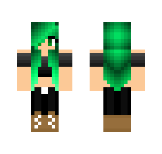Cute Green Haired Girl - Color Haired Girls Minecraft Skins - image 2