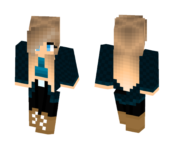 Cute Blonde in Blue - Female Minecraft Skins - image 1