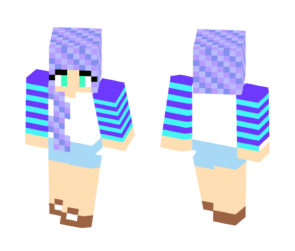 Purple Haired School Girl - Color Haired Girls Minecraft Skins - image 1