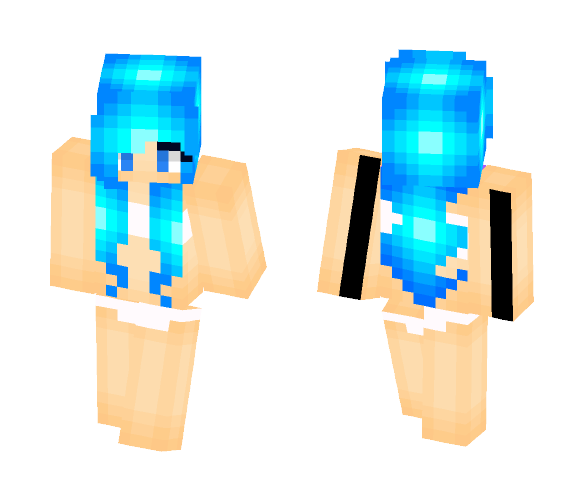 blue hair with Bikini