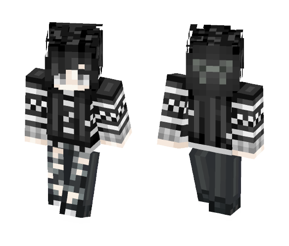 ★ black hearted ★ - Female Minecraft Skins - image 1