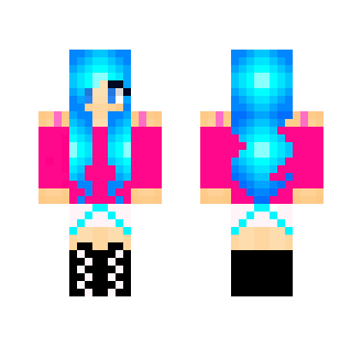 Electric blue hair girl - Color Haired Girls Minecraft Skins - image 2