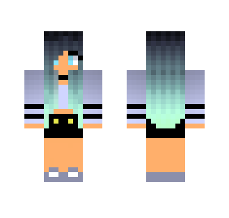 Cyan-haired Girl - Color Haired Girls Minecraft Skins - image 2