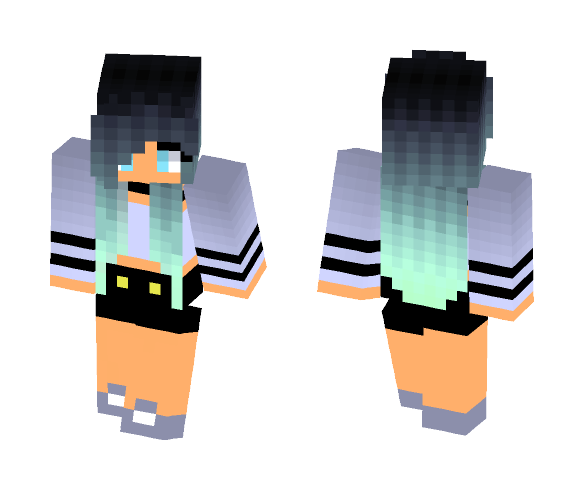 Cyan-haired Girl - Color Haired Girls Minecraft Skins - image 1