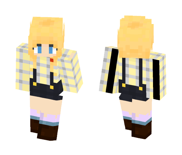 Yellow Plaid Farmer - Female Minecraft Skins - image 1