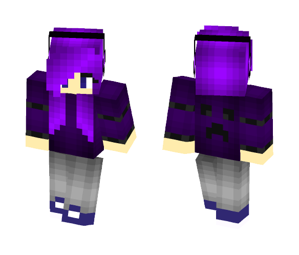 purple haired girl - Color Haired Girls Minecraft Skins - image 1