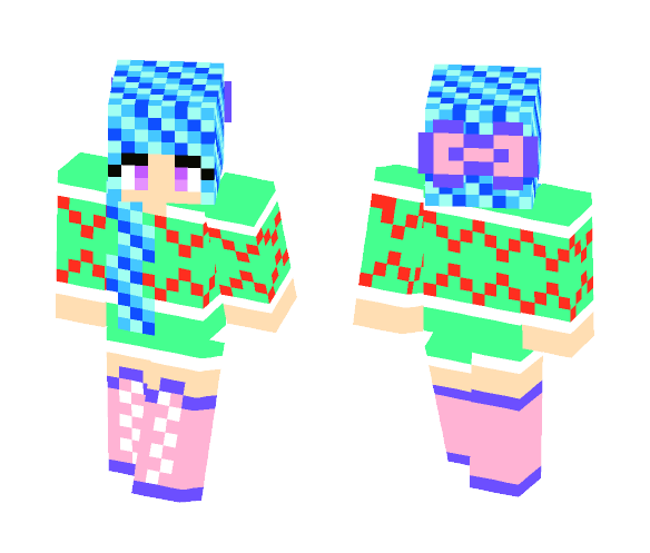 Girl in a Green Christmas Sweater - Christmas Minecraft Skins - image 1