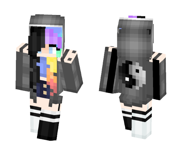 Cute Rainbow Hair Girl - Color Haired Girls Minecraft Skins - image 1