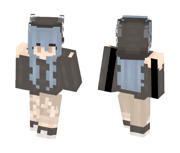 Blue Hair Beanie - Female Minecraft Skins - image 1