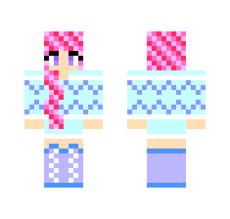 Girl in Blue Christmas Sweater skin - Christmas Minecraft Skins - image 2
