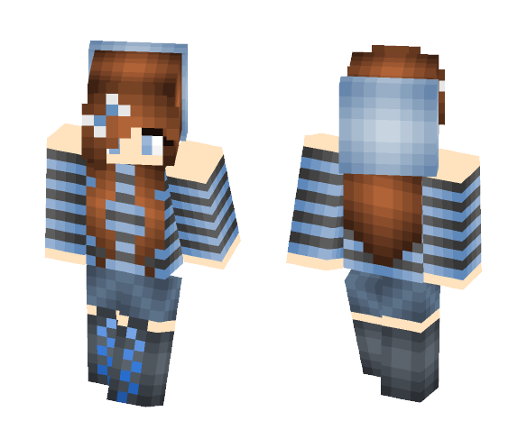 Striped beanie girl - Girl Minecraft Skins - image 1