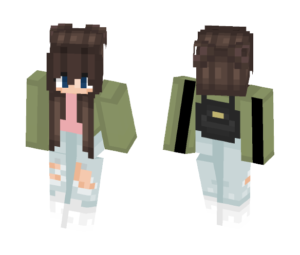 Green Jacket - Female Minecraft Skins - image 1
