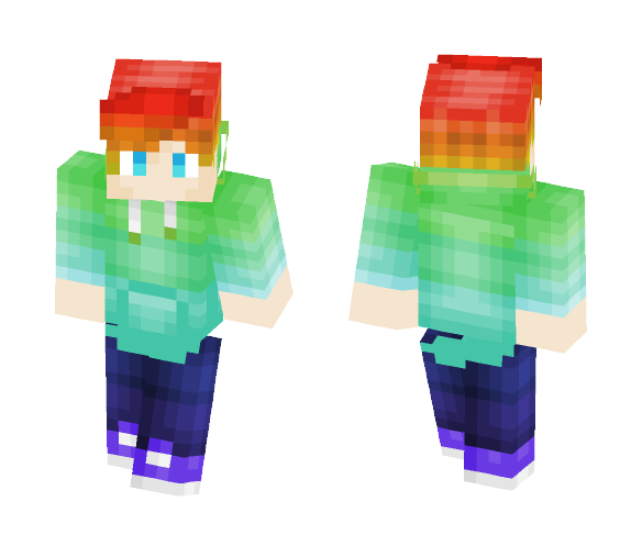Rainbow Hoodie - Male Minecraft Skins - image 1
