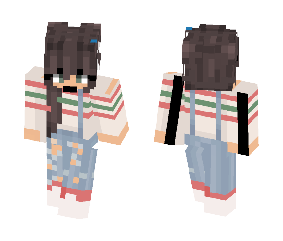 Girl With Jump Suit Mouth Version - Girl Minecraft Skins - image 1