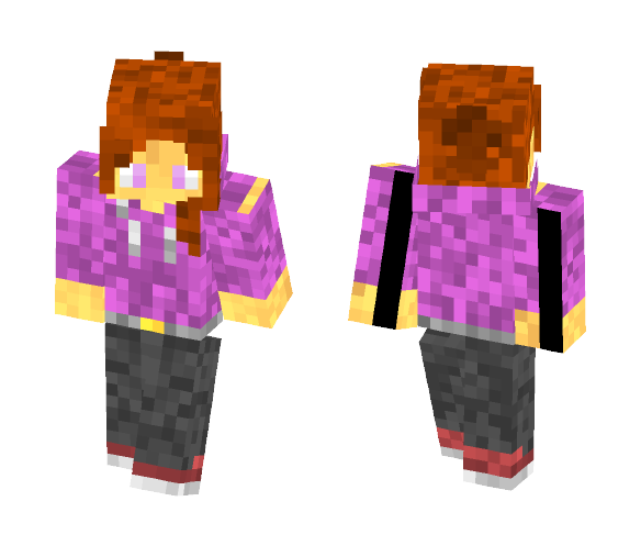 Purple Hoodie Girl - Girl Minecraft Skins - image 1