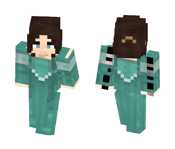 Medieval Sea-Green Dress - Female Minecraft Skins - image 1