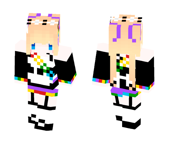 Rainbow Maid - Female Minecraft Skins - image 1