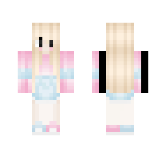 » Pink and Blue Hoodie « - Female Minecraft Skins - image 2