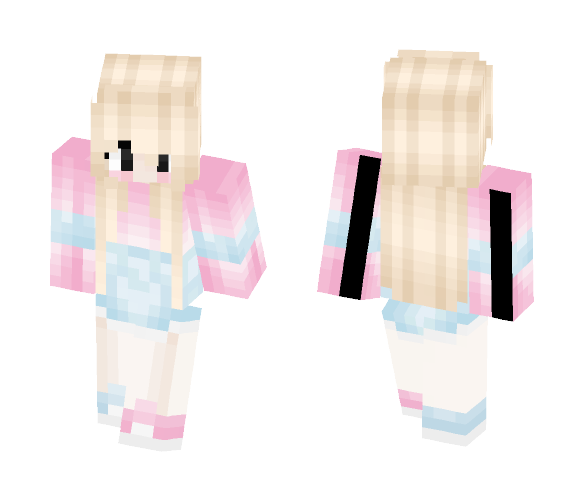 » Pink and Blue Hoodie « - Female Minecraft Skins - image 1