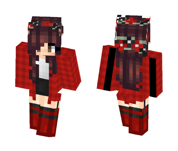 Amazingly Cute Red Flannel Girl - Cute Girls Minecraft Skins - image 1
