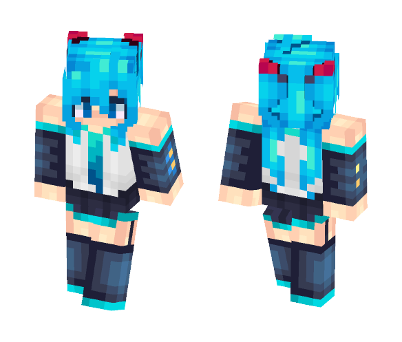 My Version Of Hatsune Miku - Female Minecraft Skins - image 1