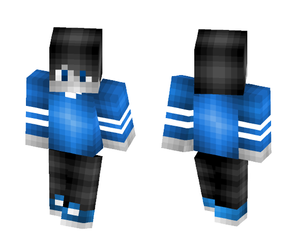 Blue Shirt Grey Guy - Male Minecraft Skins - image 1