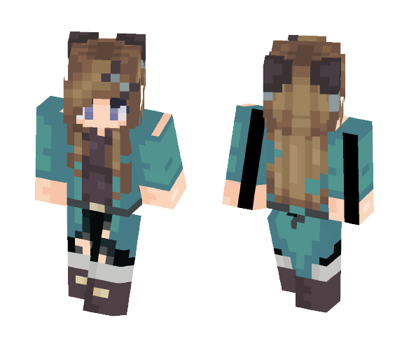 Girl in Blue Coat and Boots - Girl Minecraft Skins - image 1