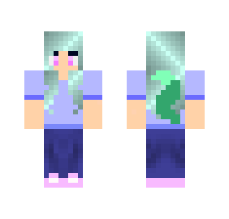 Blue Haired Werewolf Girl - Color Haired Girls Minecraft Skins - image 2