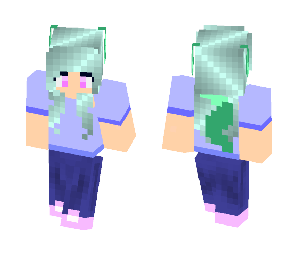 Blue Haired Werewolf Girl - Color Haired Girls Minecraft Skins - image 1