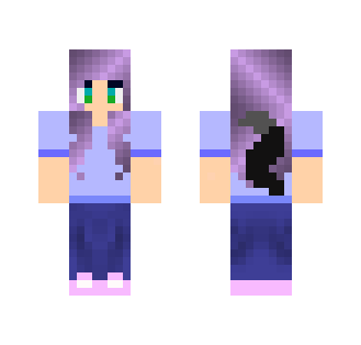 Purple Haired Werewolf Girl - Color Haired Girls Minecraft Skins - image 2