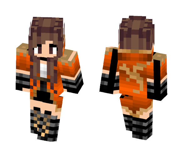 Warrior orange Girl - Girl Minecraft Skins - image 1