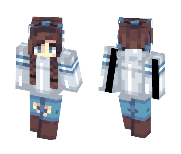 blue stripes - Female Minecraft Skins - image 1
