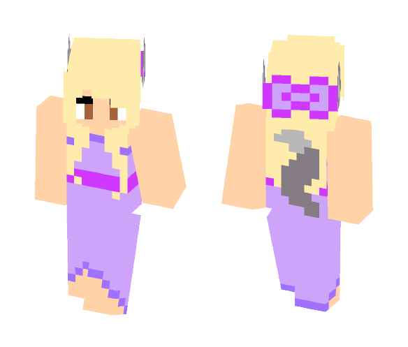Werewolf Girl in a Purple Dress - Girl Minecraft Skins - image 1