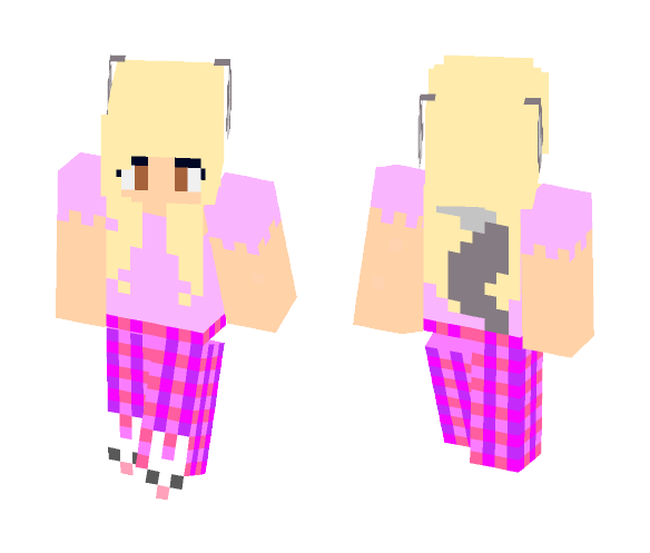 Werewolf Girl in Pink Pjs - Girl Minecraft Skins - image 1