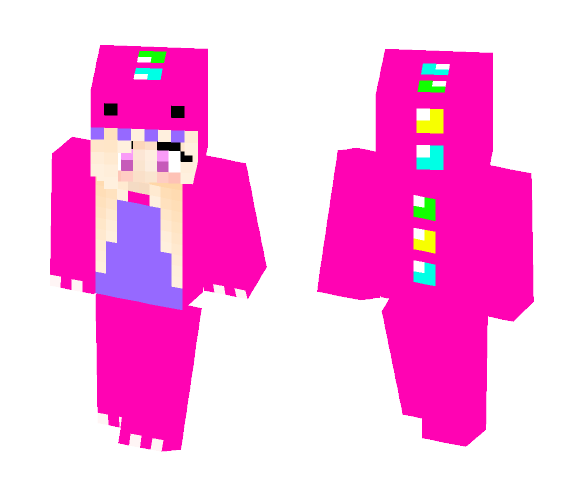 Witch in Her Pink Dino Pjs - Female Minecraft Skins - image 1