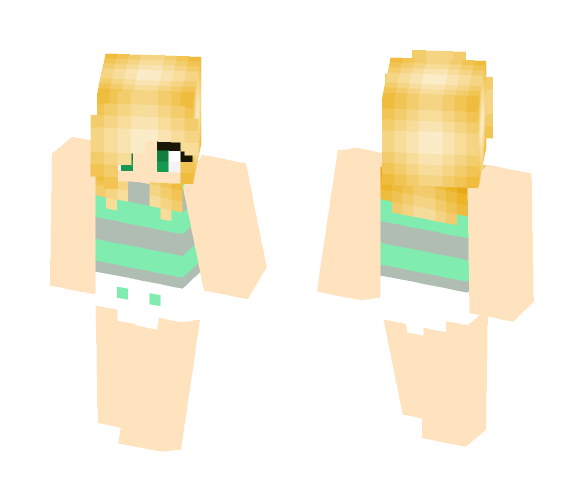 Baby Girl- Blonde Green Eyes - Baby Minecraft Skins - image 1