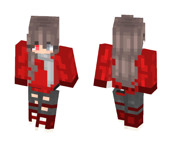 Red and gray eyes - Female Minecraft Skins - image 1