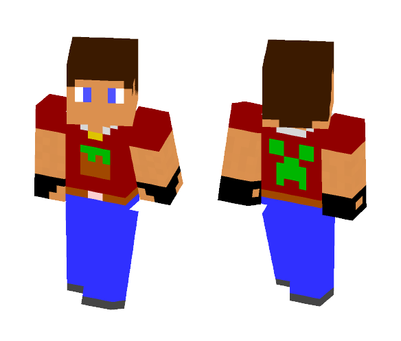 Red shirt Creeper Guy - Male Minecraft Skins - image 1